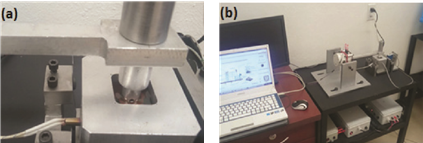 a) Prueba de desgaste, b) interconexión computadora-máquina