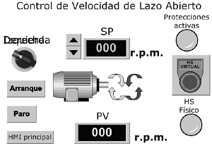 HMI para control de velocidad de lazo abierto