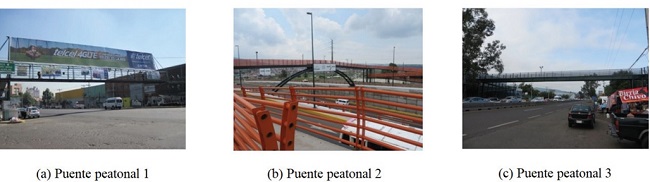 Puentes peatonales estudiados en este trabajo