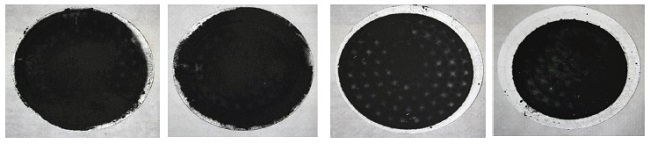 Fotograf&iacute;a de los filtros con las part&iacute;culas colectadas en la
							chimenea durante la realizaci&oacute;n las pruebas experimentales