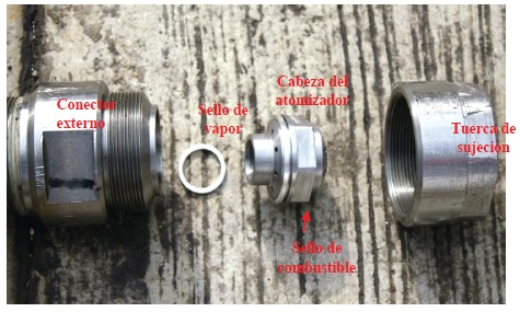 Fotograf&iacute;a del ensamble de los atomizadores dise&ntilde;o INEEL