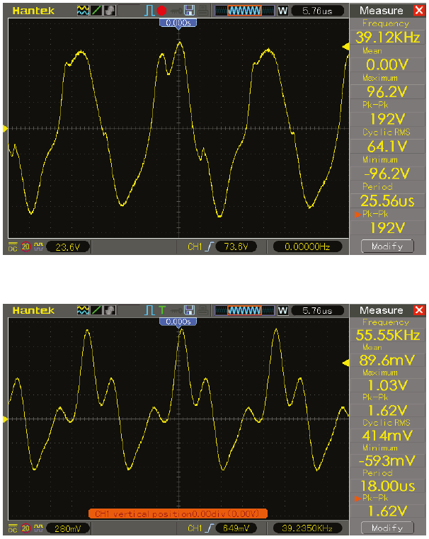 Voltaje y corriente del devanado primario