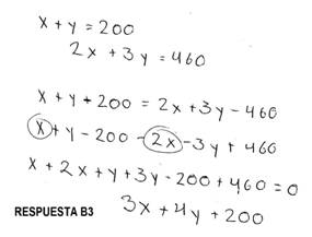 Respuesta de B3 en la situación 3.