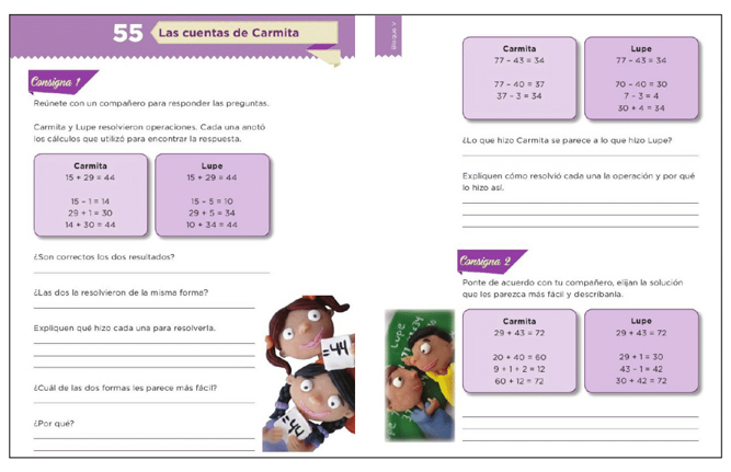 Ejemplo de tarea en el libro de texto de primaria (SEP, 2015: 97).