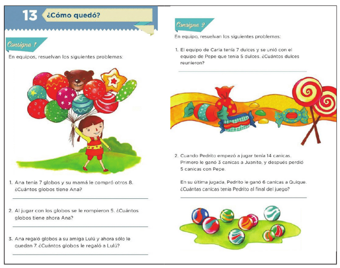 Ejemplo de tarea en el libro de texto de primaria (SEP, 2015: 30).