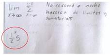 Procedimiento analítico con noción de sumatoria y límite.