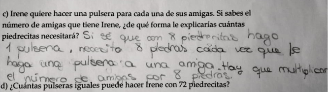 Respuesta de E1 basada en el significado del valor unitario.