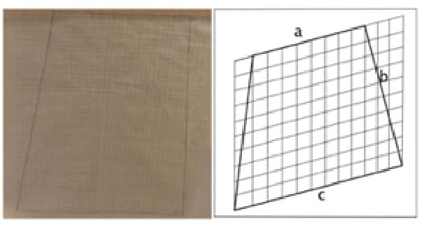 Elaboración original y aproximación con Geogebra (creada por los autores), respectivamente, de un grupo clasificado en la Categoría 4.