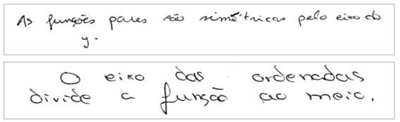 Resposta parcialmente correta dos alunos A6 e A3, respetivamente, à Tarefa 3