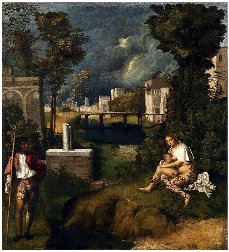 La tempesta, de Giorgione de Castelfranco. Gallerie dell&rsquo;Accademia de Venezia (1506-1508 circa)