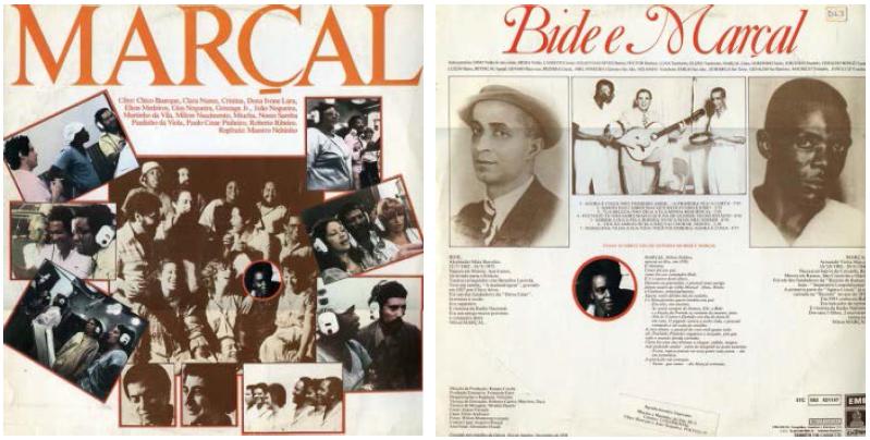 Capa e contracapa do LP de Mestre Marçal, Marçal interpreta Bide e Marçal. EMI-Odeon, 1978