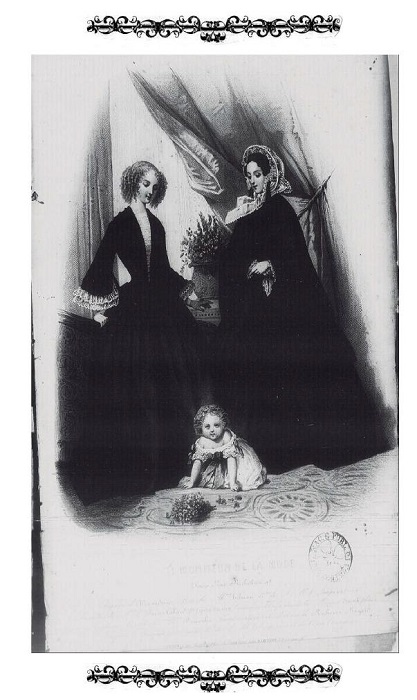 Vestu&aacute;rio de casa e de passeio. O Jornal das Senhoras, n. 1, 1855, p. 7.