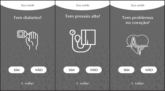 Telas de perfil do usuário do protótipo de alta fidelidade