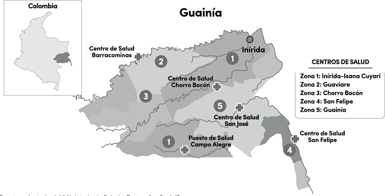 Organizaci&oacute;n de la red p&uacute;blica de salud en Guain&iacute;a