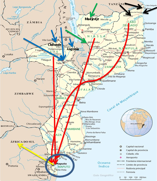 Principais pontos de entrada dos Refugiados