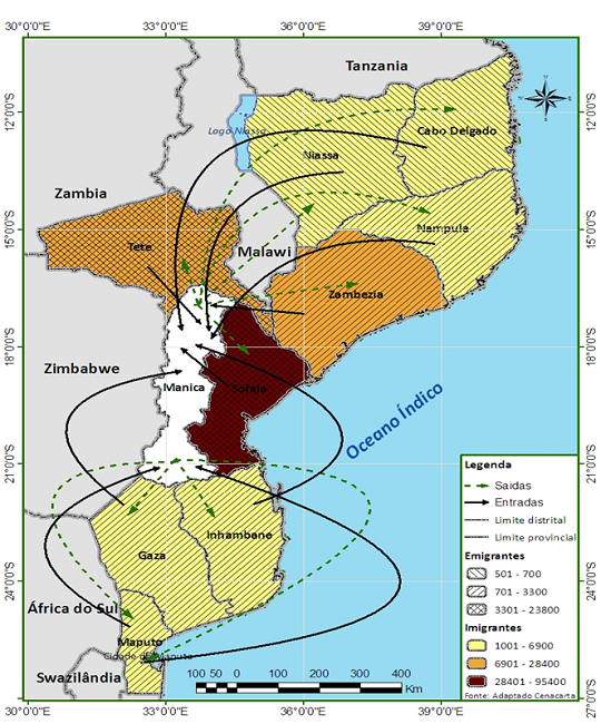 Fluxos migrat&oacute;rios internos de toda a vida - Manica, 2007