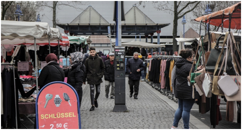 Feria callejera en Marxloh (Duisburgo, Alemania). Registro: Pablo Mardones (02/2019)