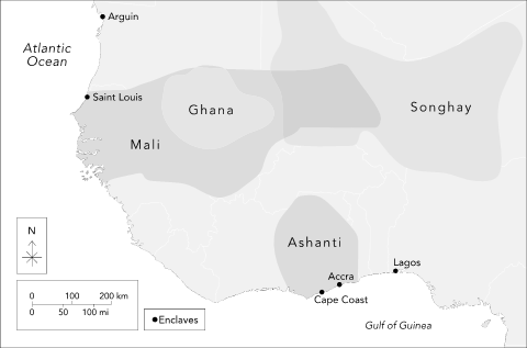 Precolonial kingdoms and colonial enclaves in West Africa 