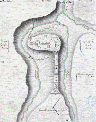 Plano de la fortaleza de Palmillas (fragmento).