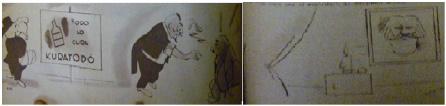 Caricatura extra�da del art�culo ��Qu� es y para qu� sirve la sugesti�n?� de E.E.A. Gammelson. RVCA, abril de 1946 p. 410-411.