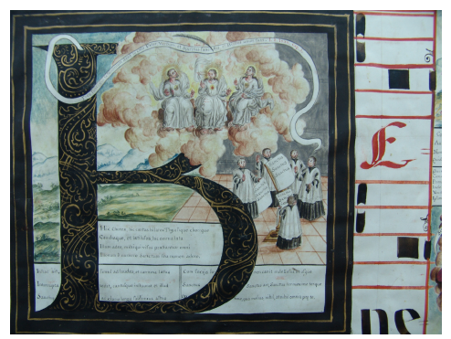 Miniatura de libro de coro de la Catedral de Guadalajara Imagen perteneciente a la Catedral Bas�lica de Guadalajara facilitada por el Sr. Can�nigo Carlos Alzaga D�az.