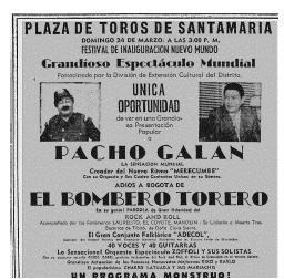 Publicidad donde se exhibe que se iba a realizar una parodia de �Gran Hilaridad del Rock and Roll�.54