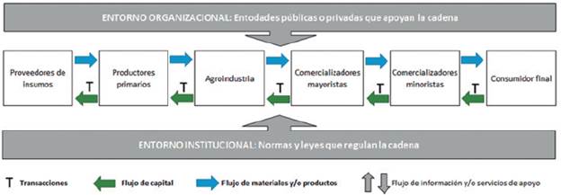 Representaci&oacute;n general de cadena productiva.