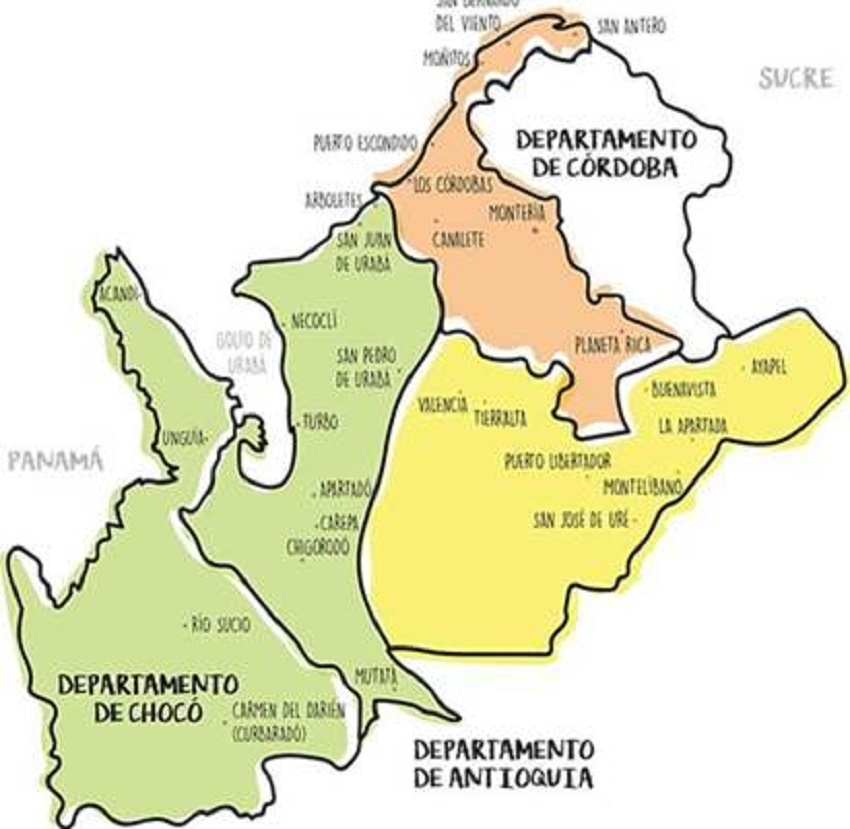 Municipios de incidencia de CORDUPAZ