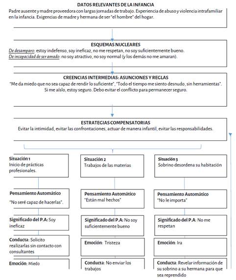 Modelo de conceptualizacin de caso cognitivo. Caso 1