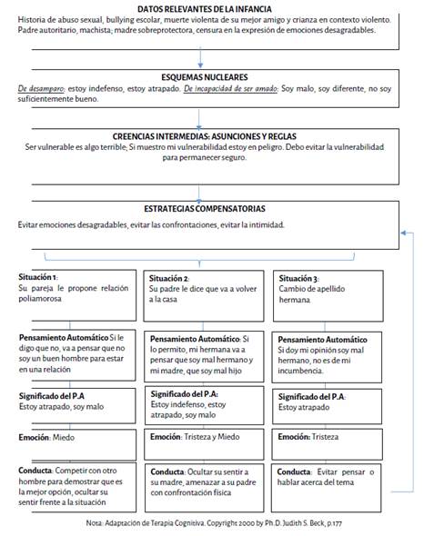 Modelo de conceptualizacin de caso cognitivo. Caso 3