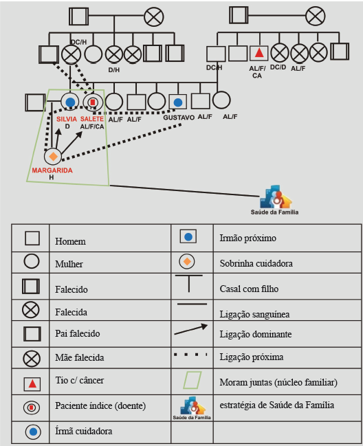  Genograma da família em estudo.
