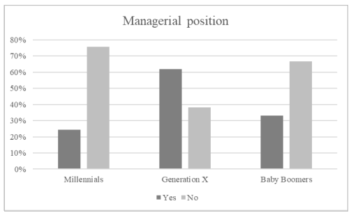 Descriptive statistics of the sample by managerial position