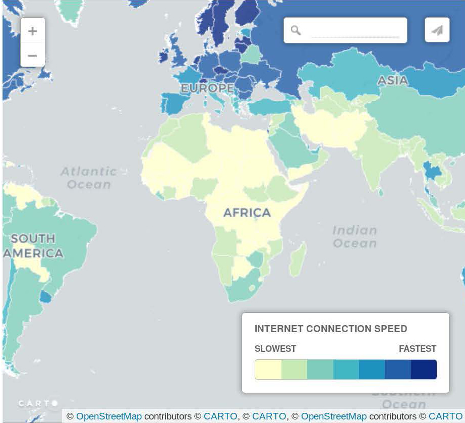 Global internet speed (“Mapped...”, 2017)