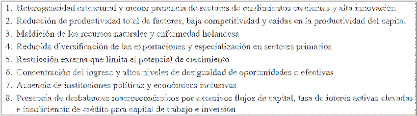 Algunas hipótesis explicativas de la trampa de ingresos medios y de lento crecimiento