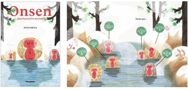 Cubierta e interior de Onsen. ¿Qué hacen los monos?