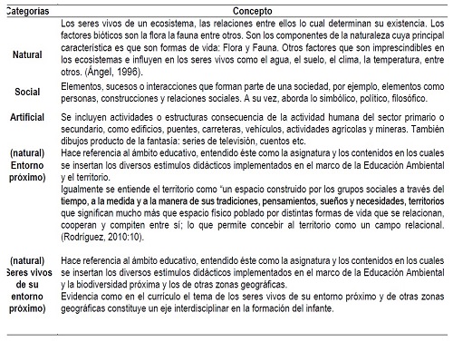 Matriz de categor&iacute;as