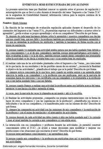 del estudiante E3 en la entrevista semi estructurada