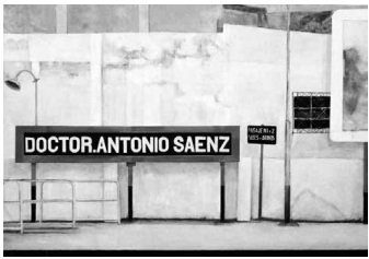 Patricio Larrambebere, Dr. Antonio A. Sáenz (FCGB). Acrílico sobre tela 150x100 cm. 1997