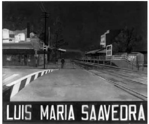 Patricio Larrambebere (1996). Luis María Saavedra. Acrílico sobre tela 120x100 cm