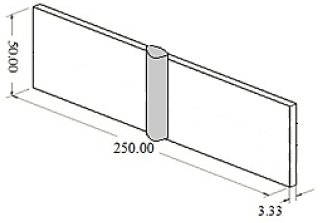 Diagram of welded plates (dimensions in mm).