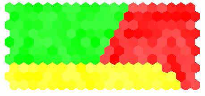  Map from unsupervised training using the first signal.