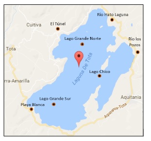 Lake Tota sampling sites.