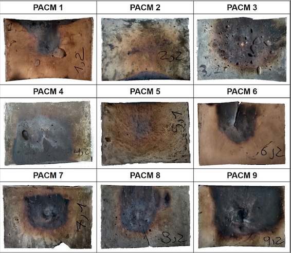 Inspecci&oacute;n visual de la zona t&eacute;rmicamente afectada por el calor (ZTA) en la cara opuesta a la incidencia de la llama.