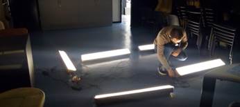 Picture of the Dynamic Lighting System installation inside the laboratory