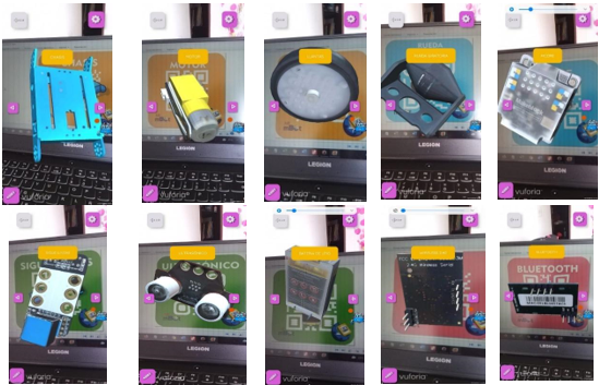 3D models implemented in AR-mBot.