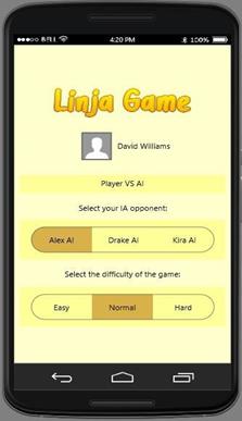 Main interface of player VS AI mode. 