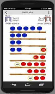 Example of moves in the player's first turn. 