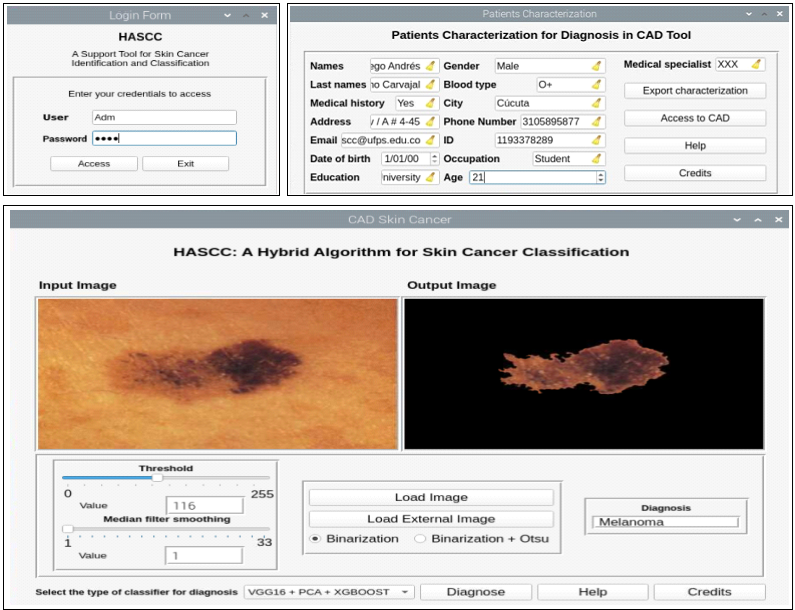 Graphical user interface developed for HASCC.