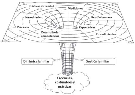 Analogía del hoyo negro de la cultura de calidad.
