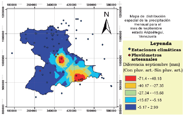 Selecci&oacute;n por localizaci&oacute;n en el sistema de informaci&oacute;n de la red de pluvi&oacute;metros alternativos.